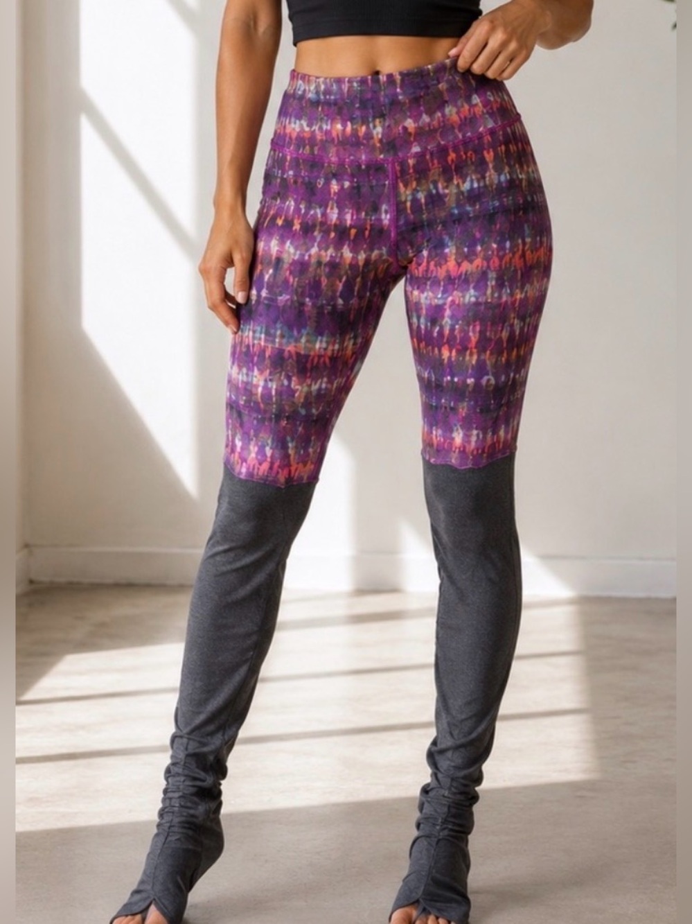 Alo Yoga Goddess Bhakti Print Ribbed Leggings Small